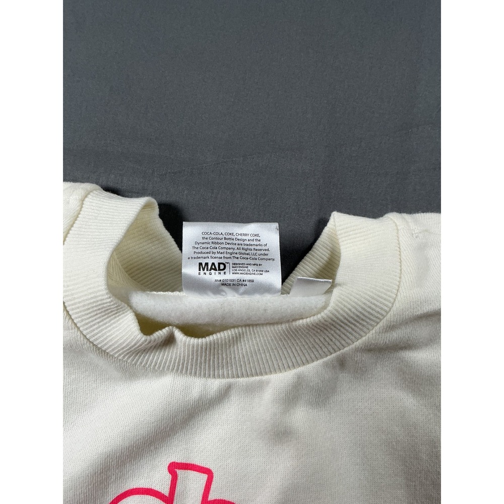 Coca-Cola Cherry Coke Graphic Sweatshirt Cream Pink Very Cherry Small S 4-6 - Picture 11 of 11